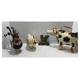 Decorative Metal Farm Animal Figures