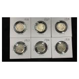 (6) Buffalo Nickels 1927-1837