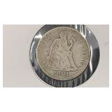 1891 Silver Seated Liberty Dime