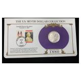 1880 Silver Morgan Dollar w/ Stamps & Facts for