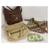 Four Handbags, Various Materials and Styles