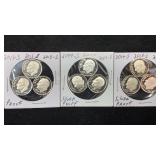 (9) Proof Roosevelt Dimes, (7) are Silver, clad