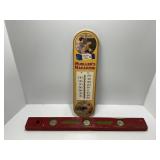 Mueller's Macaroni Thermometer and Dunlap Level