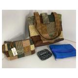 Longaberger Patchwork Tote Bag and Small purses