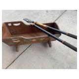 Wooden Decorative Cradle and Fiskars Lopper