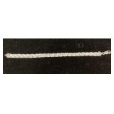 .925 Sterling Silver Braided Bracelet, 7.5 Inches