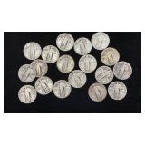 (18) Silver Standing Liberty Quarters