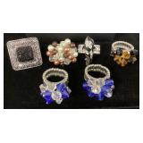 Costume Jewelry Stretch Band Rings (6)