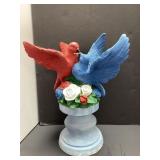 Painted Plaster Bird Statue 16 Inches Tall