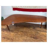 Mid Century Modern Hardwood Coffee Table, 60x34'