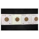 1931-D, 1933, (2) 1933-D Lincoln Cents, tougher