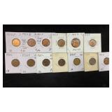 (13) Lincoln Cents 1936 - 1958-D