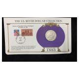 1883-S Silver Morgan Dollar w/ Stamps & Facts for