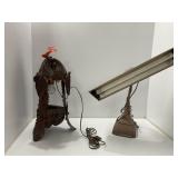 Rustic Decorative Root Lamp and Vintage Desk Fluor