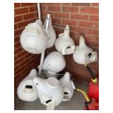 9 Purple Martin Birdhouses on 10ft Pole Rack