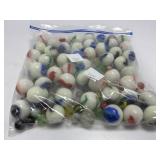 Bag of 50+ Mixed Glass Marbles