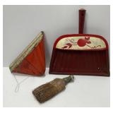 Vintage Metal Dustpans and Hand Whisk Broom