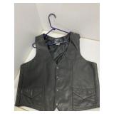 Black Leather Vest by AIMS Fashion, Size 48