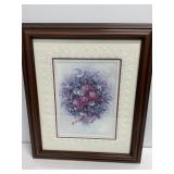 Numbered Floral Print With Lace Border, Signed by