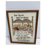 Framed 12x15 Hand Embroidery, 1986