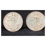 1947-P&D Silver Walking Liberty Half Dollars