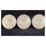 1945-PDS Silver Walking Liberty Half Dollars