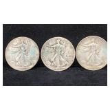 1946-PDS Silver Walking Liberty Half Dollars