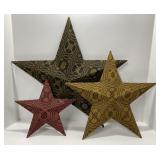Three Decorative Metal Stars