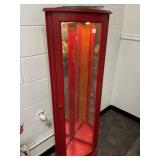 Red Lighted 5ft Corner Cabinet with Glass Shelves