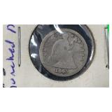 1845 Silver Seated Liberty Half Dime
