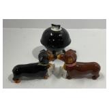 Ceramic Dog-Themed and Grill Themed Salt & Pepper