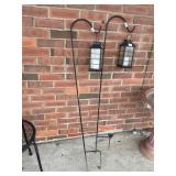 Black Metal Shepherd's Hooks with Lanterns