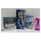Showerheads, Foot Cream, and Spray Bottle Set