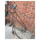 Vintage Metal and Wood Push Cultivator