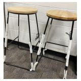2 New 28-Inch Wooden Bar Stools