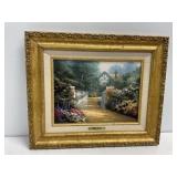 Framed Thomas Kinkade Artwork 'Hidden Cottage I'