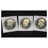 (3) Proof Eisenhower Dollars 1973-S, 1974-S,