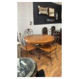 Oak/iron dining set