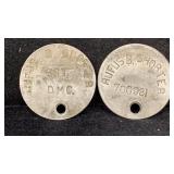 (2) World War 1 Dog Tag, Rufus Shorter, US Army
