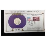 1935-S Silver Peace Dollar w/ Stamps & Facts for