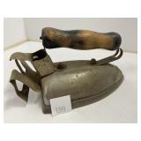 Cast Metal Clothes Iron with Wooden Handle