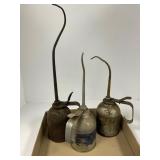 Three Vintage Metal Oil Cans