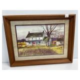 Framed Watercolor Landscape Print by Artist