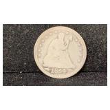 1854 w/ Arrows Silver Seated Liberty Quarter