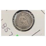 1857 Silver Seated Liberty Half Dime