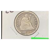 1878-CC Silver Seated Liberty Quarter