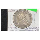 1854 w/ Arrows Silver Seated Liberty Half Dollar,