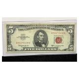 Currency 1963 $5 Red Seal United States Note
