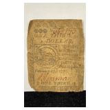 Currency 1776 One Third Dollar Colonial Note