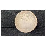 1858 Silver Seated Liberty Quarter